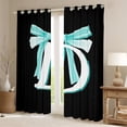 thumbnail image 2 of Manfei Monogrammed Bowknot D Black Out Curtains, Cyan Cute Dreamy Bowknot Curtains Pack of 2 (42x63 Each), Cartoon Initial Letter Bedroom Curtains, Curtains and Drapes Home Decor, 2 of 6