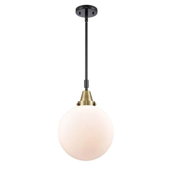 447-1S-BAB-G201-10 Innovations Lighting Beacon - 1 Light Stem Hung Mini Pendant In Industrial Style-14.13 Inches Tall and 10 Inches Wide-Black Antique