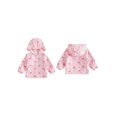 thumbnail image 2 of Cenuakty Kids Girl Windbreaker Hooded Jacket Waterproof Bow Print Zip up Cardigan, 2 of 9