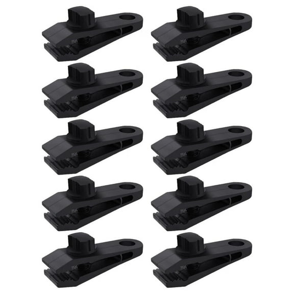10 Pcs Heavy Duty Tarp Clips Shark Tent Fasteners Clips Holder for Car Covers,Outdoor Camping,Awnings,Swimming Pool Covers Black