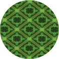 thumbnail image 1 of Ahgly Tapis Rond Lavable en Machine Intérieur Transitionnel Vert Émeraude Profond, 5 Pieds Rond, 1 of 7