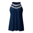 thumbnail image 4 of Pntutb tops para mujeres mujeres verano Casual malla Patchwork pieza Color sólido Halter cuello redondo blusa suelta pulóver top Pntutb Pntutb-2242, 4 of 5