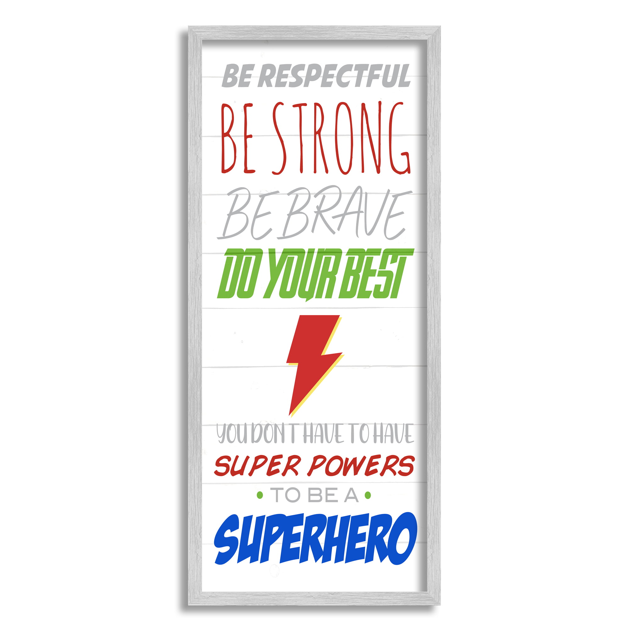 Stupell Indtries Everyday Kids Superhero Phrase Do Your Best Motivation,10  x 24,Design by Anna Quach