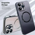 thumbnail image 3 of Compatible with iPhone 14 Pro Max Case (Support for Magsafe) Magnetic Gradient Case with Wireless Charger, Gradient Glass Back Cover with Lens Screen Protector Cover for Girls Women -Black, 3 of 12