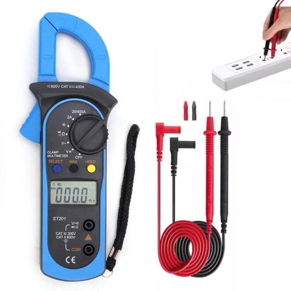 ST201 Automatic Digital Multimeter DC/AC Voltage Diode Tester Clamp Meter,Electrical Repair Tool Set(Blue)
