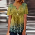 thumbnail image 2 of Pompotops Mode Femme Décontractée Imprimé Col Rond Ample Manches Courtes T-shirt Haut Blouse Chandail Liquidation, 2 of 5