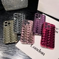 thumbnail image 2 of Compatible with iPhone 14 Pro Max Case for Women 3D Luxury Woven Grid Pattern Desgin Plating Phone Case Camera Protection Shockproof Phone Case for iPhone 14 Pro Max 6.7" - Rose Gold, 2 of 14