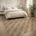 thumbnail image 3 of ODIKA 8'x10' Beige Diagonal Lattice Geometric Pattern Washable Area Rug Contemporary Crosshatch Style with Diamond for King Size Bedroom Under Bed, Master Suite, Non-Shedding, Easy Care, 3 of 7