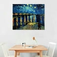 thumbnail image 2 of COMIO Starry Night Over the Rhone by Van Gogh Famous Oil Paintings Reproduction Modern Framed Giclee Canvas Print Seascape Pictures on Canvas Wall Art for Home Office Decorations 20x16inch, 2 of 4