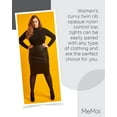 thumbnail image 7 of MeMoi Women's Curvy Twin Rib Opaque Nylon Control Top Tights - Womens - Female, 1X-2X, Black, 7 of 7