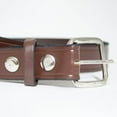 thumbnail image 2 of Amish-Made Cowhide Casual Leather Belt, Work Belt with Chrome Buckle and Snaps, 1/8" Thick and 1.25" Wide, Brown, 28", 2 of 6