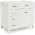 thumbnail image 4 of Ariel H036s-R-Bc Bristol 36" Single Free Standing Right Offset Vanity Cabinet Only - White, 4 of 7