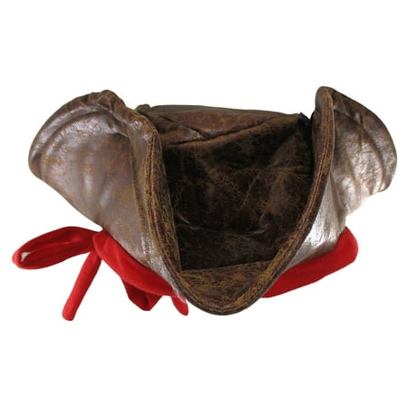 Adult Tricorne Tri-corner Tricorn Brown Distressed Colonial Pirate Hat