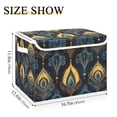 thumbnail image 5 of Yayeee Collapsible Cube Storage Bin with Lid Fabric Closet Decorative Basket with Handles, Navy Blue Art Pattern, 5 of 7