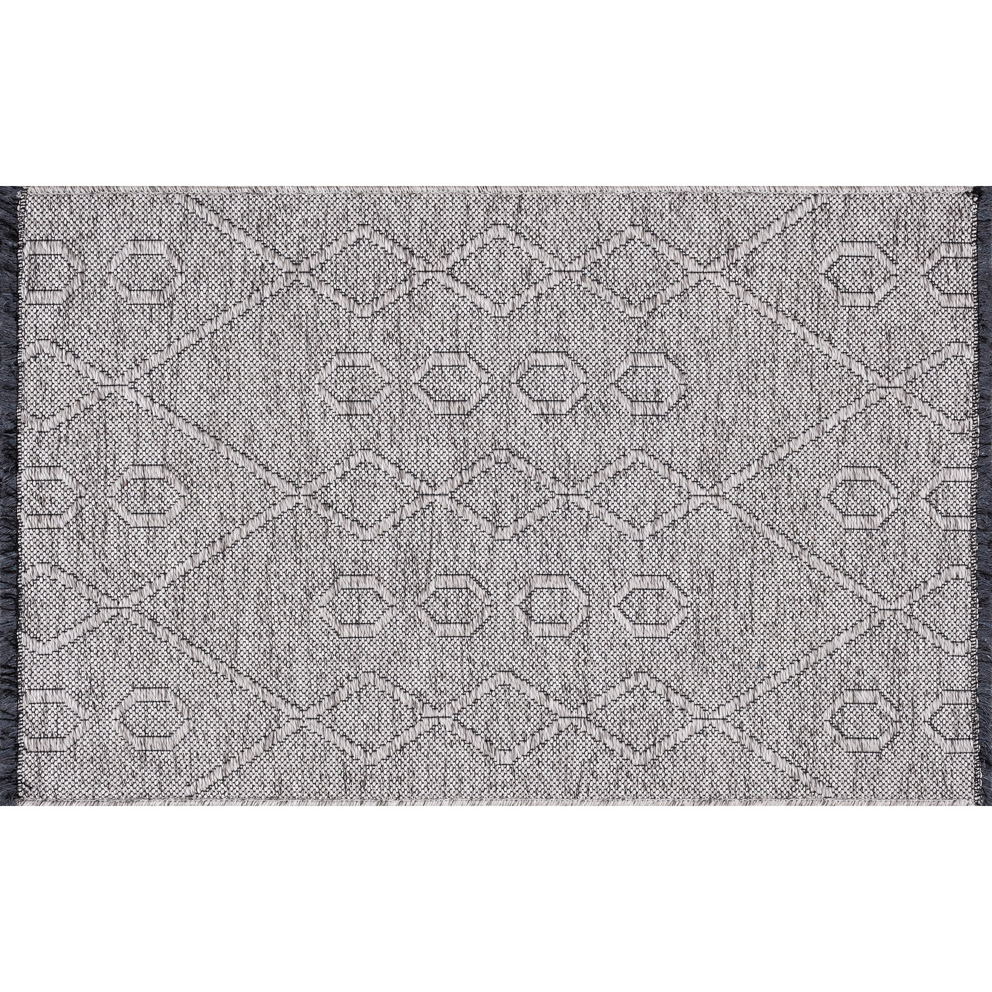 Alma Transitional 2' x 3' Light Gray and Stone Grey, Machine Washable Polyester & Cotton Indoor Area Rug