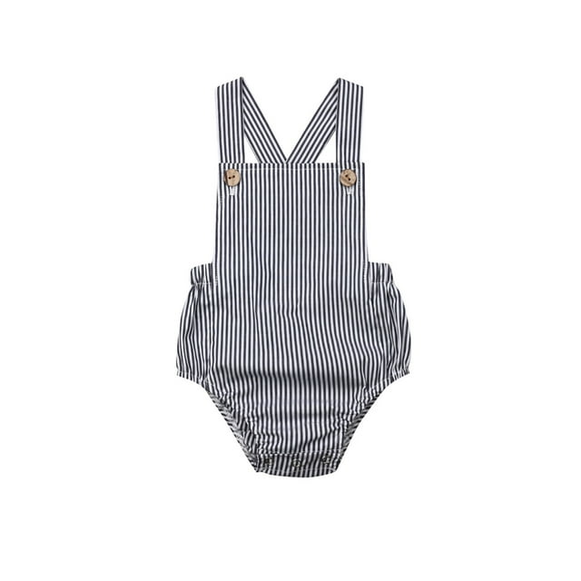 EYIIYE Barboteuse en Coton pour Bébé Sans Manches à Bretelles Combinaison de Couleur Unie