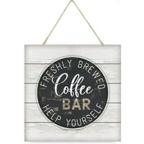 Coffee Bar Wooden Plank Sign 7.5x7.5