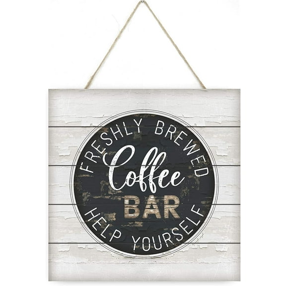 Coffee Bar Wooden Plank Sign 7.5x7.5