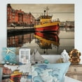thumbnail image 2 of Designart "Contrasts Along the Port Quayside I" Nautical & Beach Print on Natural Pine Wood, 2 of 5