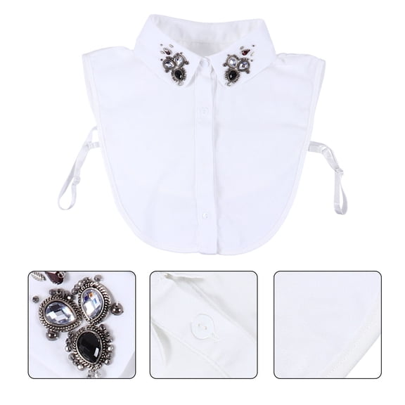LABSERRON False Shirt Collars Blouse Collar Chiffon White Elegant Clothes Accessory 1Set