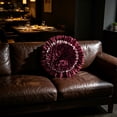 thumbnail image 3 of JWH 3D Round Burgundy Decorative Flower Throw Pillows for Bed Living Room Sofa Couch Decor 14 inch, 3 of 8