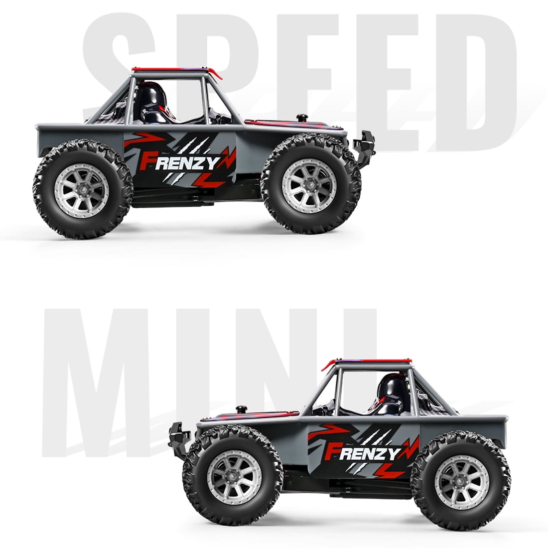 1:32 Scale RC Drift Off-Road Vehicle, 2.4G 4WD High Speed Remote Control Truck, Full-Scale Synchronous Controller, Ready-to-Run Mini Crawler Car for Adults - Red