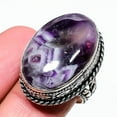 thumbnail image 2 of Natural Chevron Amethyst Gemstone 925 Sterling Silver Gift Ring Size 8, 2 of 2