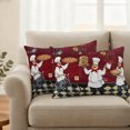 thumbnail image 4 of Retro Cartoon Chef Outdoor Waterproof Throw Pillow Covers Set of 2, 20"x12", Vintage Classic Pizza Food Rustic Red Farmhouse Decorative Pillow Covers Outside Cushion Case for Patio Porch Garden, 4 of 9