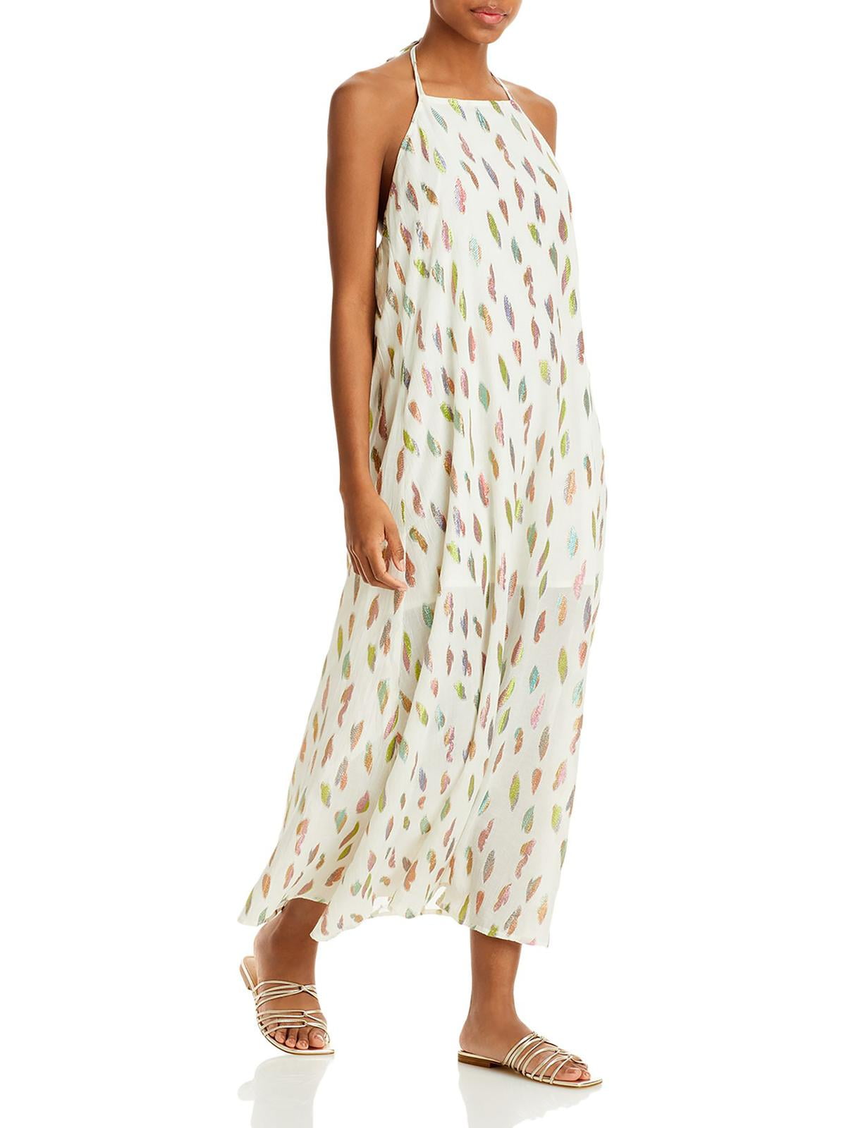 PQ Swim Womens Chantel Metallic Halter CoverUp