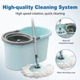 thumbnail image 4 of Spin Mop and Bucket, Mop and Bucket with Wringer Set for Home, 360 Spinning Mop Bucket Floor Cleaning Tool with 3 Microfiber Mop Replacement Head Refills,50" Extended Handle for Floor Cleaning Home, 4 of 7