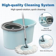 Spin Mop and Bucket, Mop and Bucket with Wringer Set for Home, 360 Spinning Mop Bucket Floor Cleaning Tool with 3 Microfiber Mop Replacement Head Refills,50 Extended Handle for Floor Cleaning Home