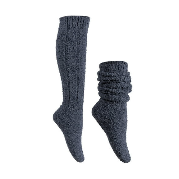 Riecok Scrunch Socks Women Lightweight Cushioned Ribbed Crew Socks Knee High Stretched Winter Warm Socks for Cold Weather