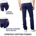 thumbnail image 3 of CHOK Mens Slim Fit Cotton Stretch Chino Pants 2 Packs, 3 of 5
