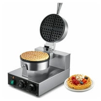 Commercial Waffle Maker 1230W - Round Non-Stick Waffle Iron Baker Machine - Professional Adjustable Temperature for Home & Business