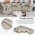 thumbnail image 6 of 126" L-shaped Sofa Sectional Sofa Couch Pull-out Sofa Bed with Charging Devices and Cup Holders for Living Room (Beige), 6 of 12