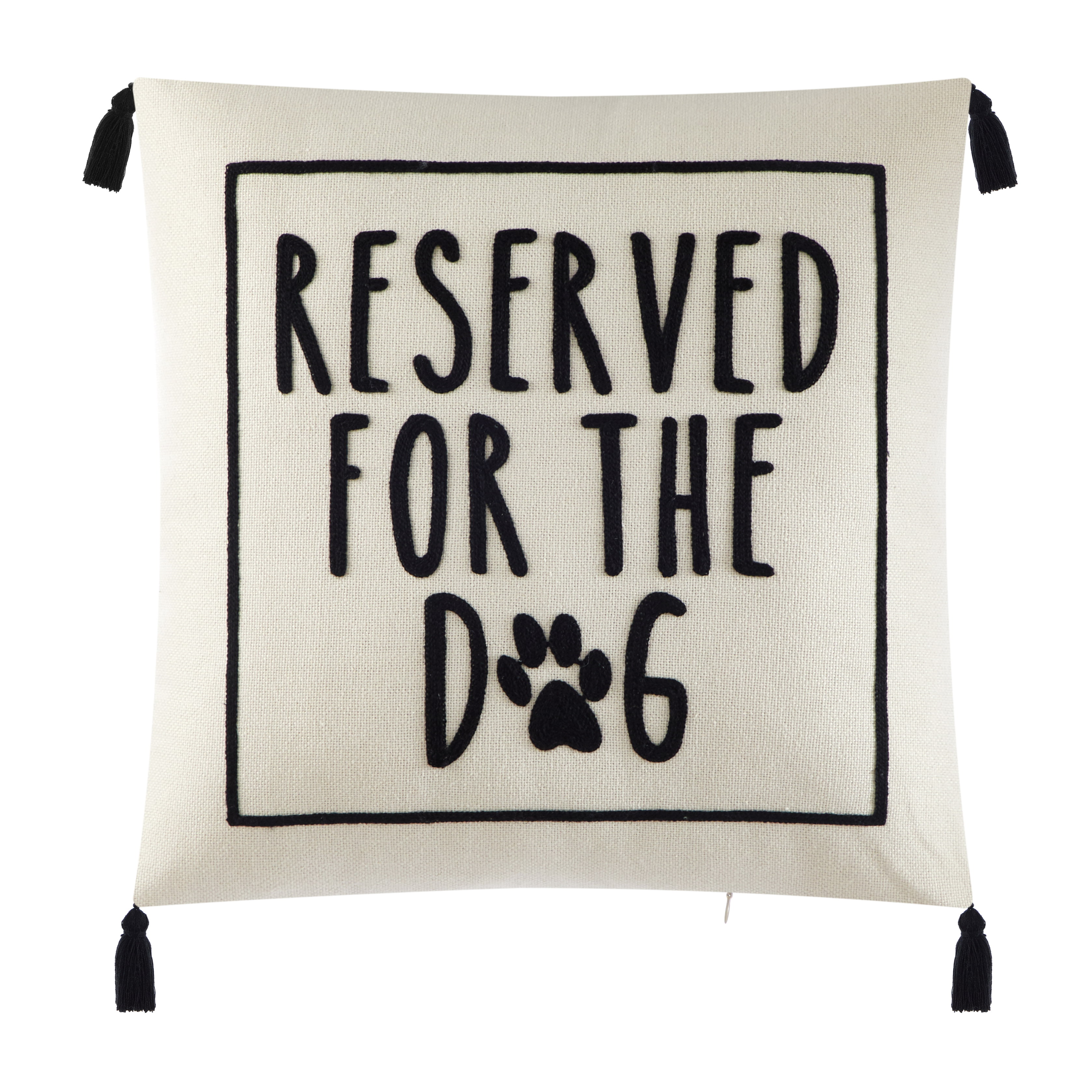 Mainstays Reserved for the Dog Throw Pillow, 18x18 photo 1