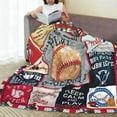thumbnail image 6 of Baseball Print Blanket and Throws Sports Lover Gifts for Men Throw Blankets Baseball Decor Soft Cozy Fleece Plush Warm Flannel Bedding Blanket for Boys Kids Adults Couch Travel 40"X50", 6 of 6