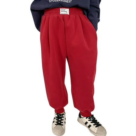 

Girls Pants Cotton Thick Lined Warm Stretchy Winter Children Kids All Season Soft Trendy Leisure Outwear Gifts To Children Sweatpants Trousers