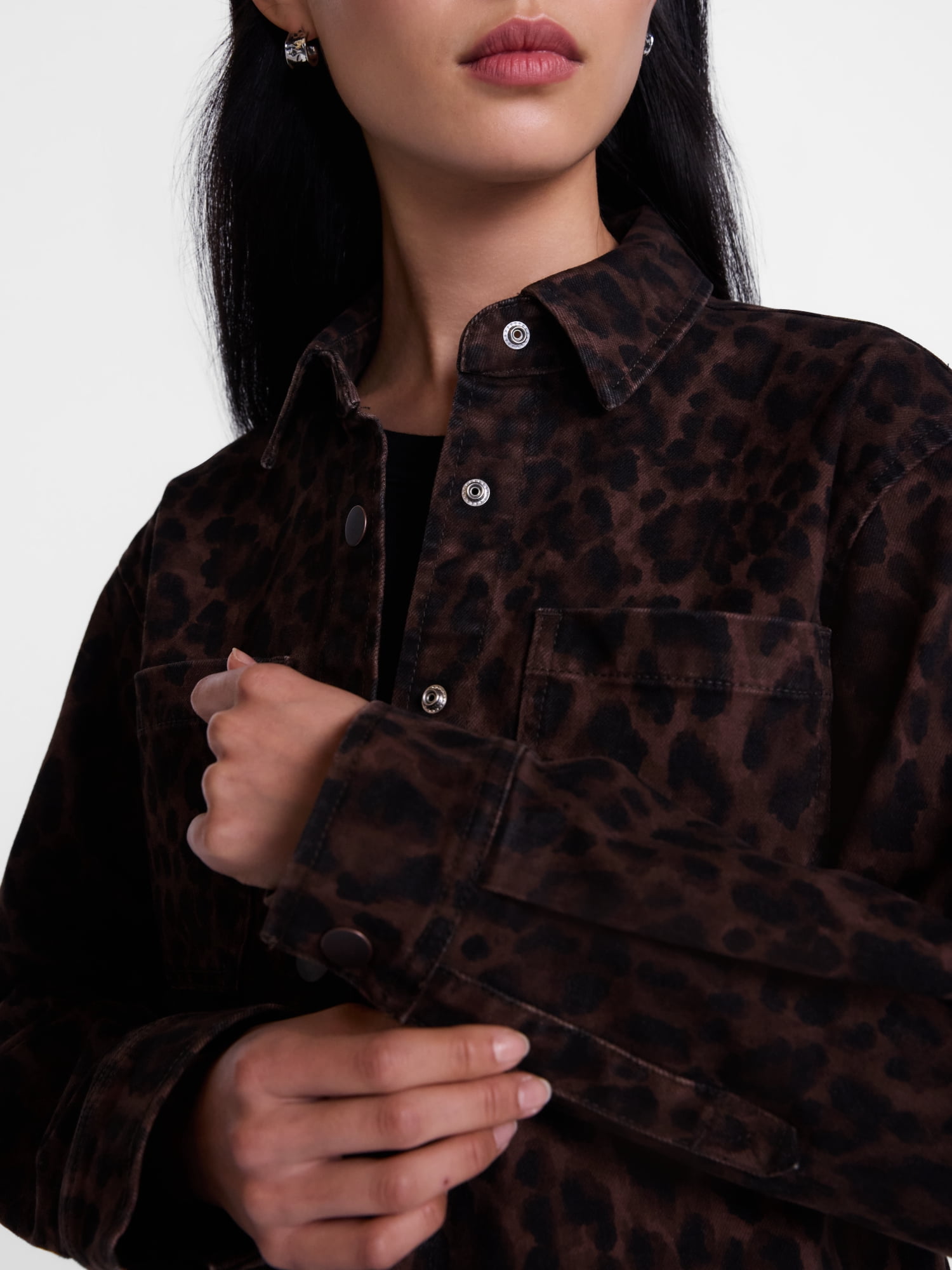 Scenario Women's Faux Leopard Print Jacket, Sizes XS-XXXL