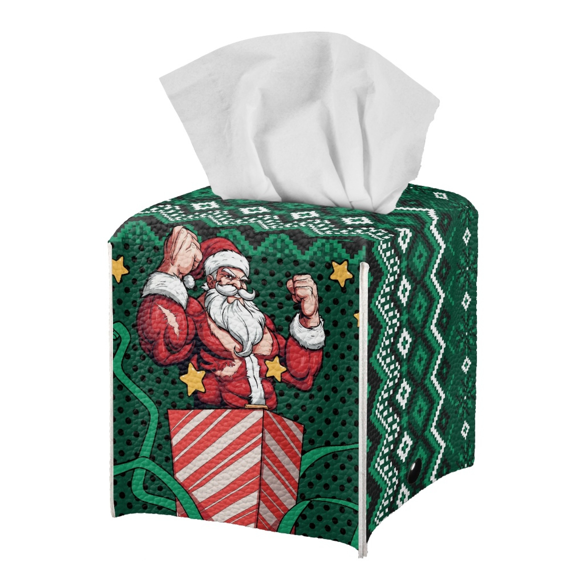 ZOCAVIA Christmas Themed Tissues Cube Box Cover, Square Tissue Box Holder