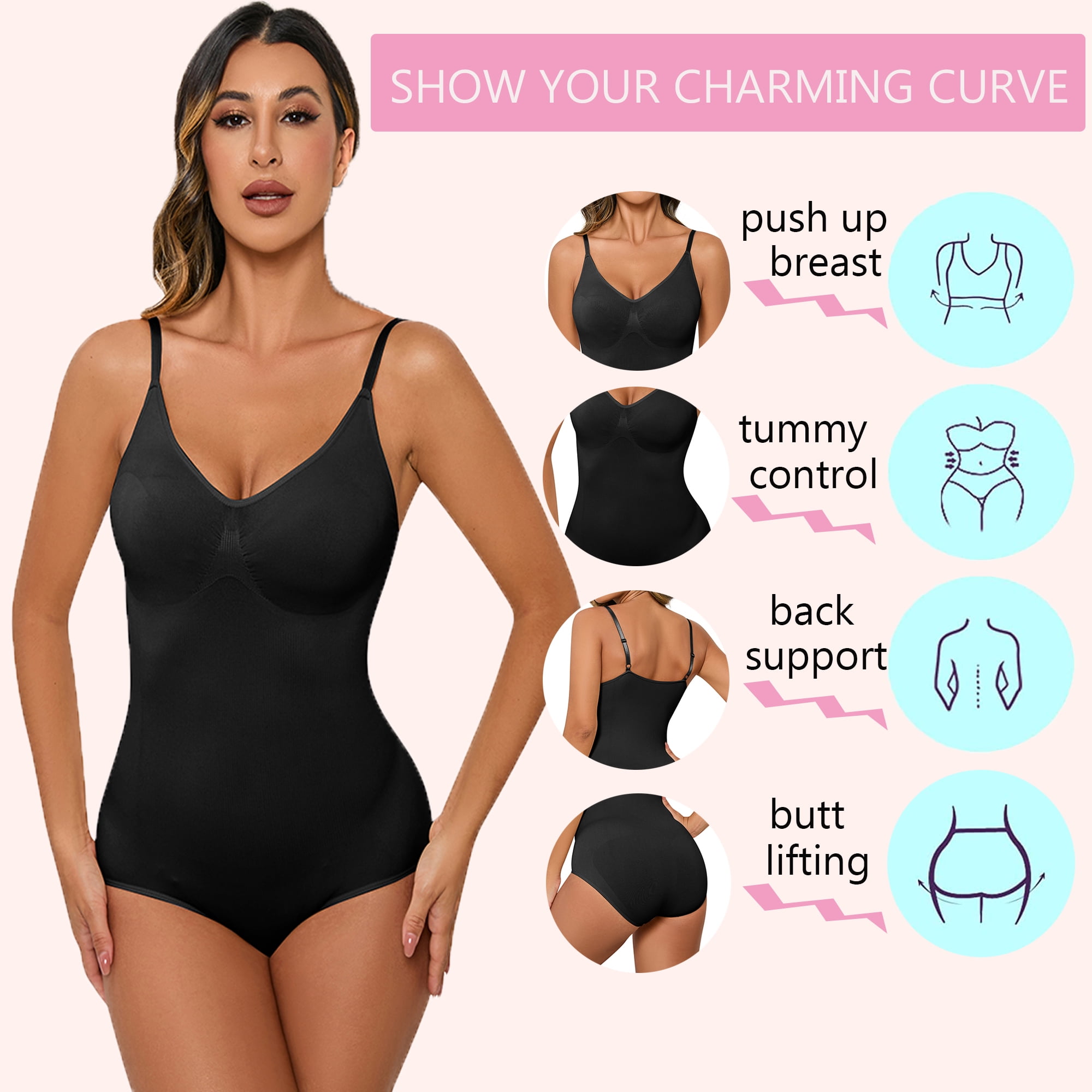 MeiLyviba Shapewear Women's Tummy Control Skims Dupe Women Effective  Versatile Sculpting Thong with Adjustable Shoulder Strap Strong Waist  Cincher Bodysuit Shaping Body Shaper Breathable Materials, : :  Fashion