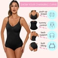 thumbnail image 5 of DODOING Sexy One Piece Bodysuit for Women Slimming Bodysuit Tummy Control Thong Shapewear Backless Body Shaper Deep V Neck Black Bodysuit Women, 5 of 8