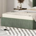 thumbnail image 4 of Queen Size Upholstered Platform Bed Frame with Hydraulic Gas Lift Up Storage, Wingback Headboard, Under bed Storage, Moss Green, 4 of 5