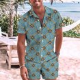 thumbnail image 2 of LYXSSBYX Mens Shorts Cargo Clearance Men's Fashion Short Sleeve Shorts Two Piece Casual Shirt Suit, 2 of 8