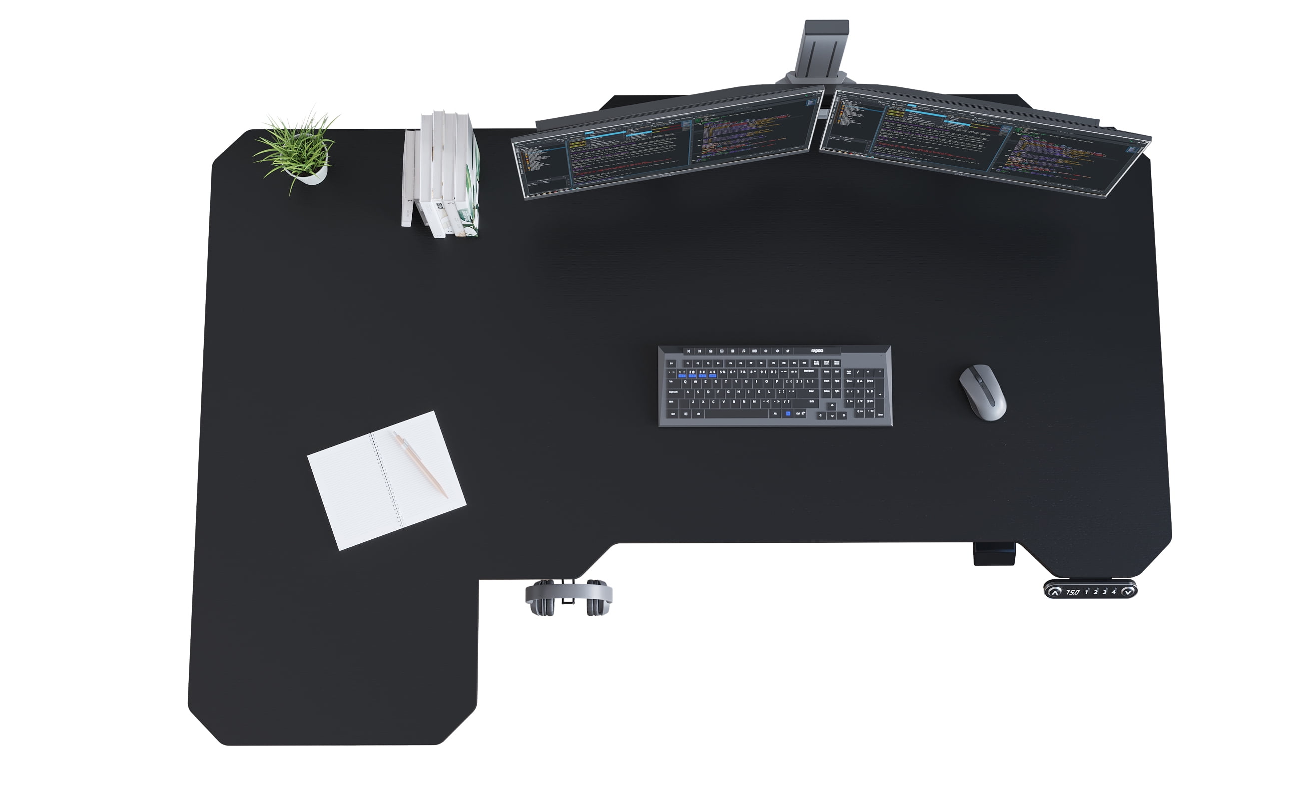 MXTARK Electric Standing Desk,Height Adjustable Computer Desk Sit Stand Desk, L-Shaped,Black Finish,59"