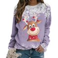 thumbnail image 4 of Sudaderas de Cuello Redondo de Navidad Para Mujer Moda Casual Manga Larga Estampado Tops Blusa Odeerbi ODB191271, 4 of 6