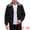 Black, variant on Men's Fleece Lined Corduroy Zip Up Jacket with Side Pockets for Wear S Black