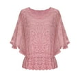 thumbnail image 6 of Perfectbot Lace Tops for Women Batwing Sleeves Crew Neck Eyelet Blouse Dressy Casual Elegant Shirt, 6 of 8