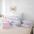 thumbnail image 5 of Homewish Cartoon Bow-tie Child Twin Bedding Sets 7-Piece, Pink Rose Flower Bedding Comforter Set, Blue Stripes Lines Reversible Sheet Sets, Lightweight Room Decor, 5 of 7