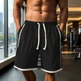 thumbnail image 2 of Gym Shorts Men Color Block Drawstring Casual Straight Leg Workout Shorts Men With Pockets, 2 of 4